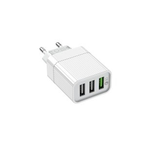 Borofone BA40A Quick Wall Charger QC 3.0 - 18W - 3 Port - White