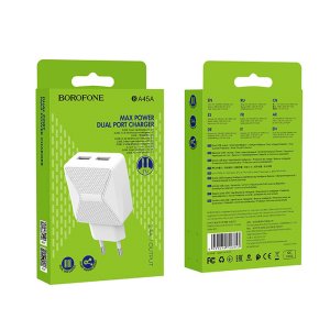 Borofone BA45A Wall Charger 2.4A - 2 Port - White