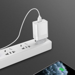 Borofone BA47A Quick Wall Charger QC 3.0 - 18W - Single Port - Micro Cable - White