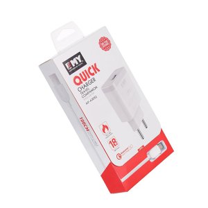 EMY MY-A301Q Quick Wall Charger QC 3.0 - 18W - Single Port - Micro Cable - White