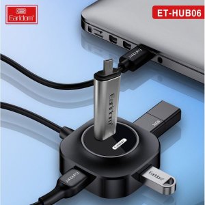 Earldom ET HUB06 - USB Port Hub -  High Speed USB 2.0 - 4 USB Port - Micro USB Power Supply - 50mm Cable