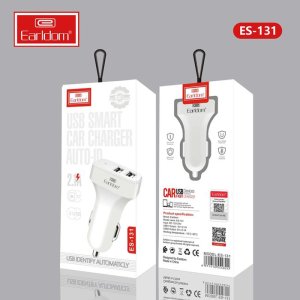 Earldom ES-131 Car Charger 2.4A - 2 Port - White