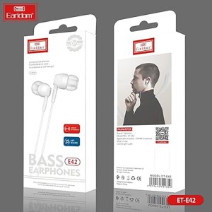Earldom ET-E42 Wired Stereo Earphone With Mic - 1.2M - White