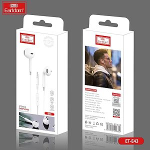 Earldom ET-E43 Wired Stereo Earphone With Mic - 1.2M - White
