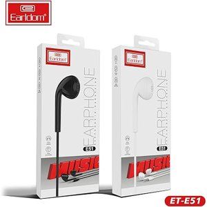 Earldom ET-E51 Wired Stereo Earphone With Mic - 1.2M - White
